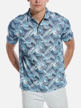 Tommy Bahama Mens IslandZone Jungle Bay Polo Shirt in Caspian Sea Sz M